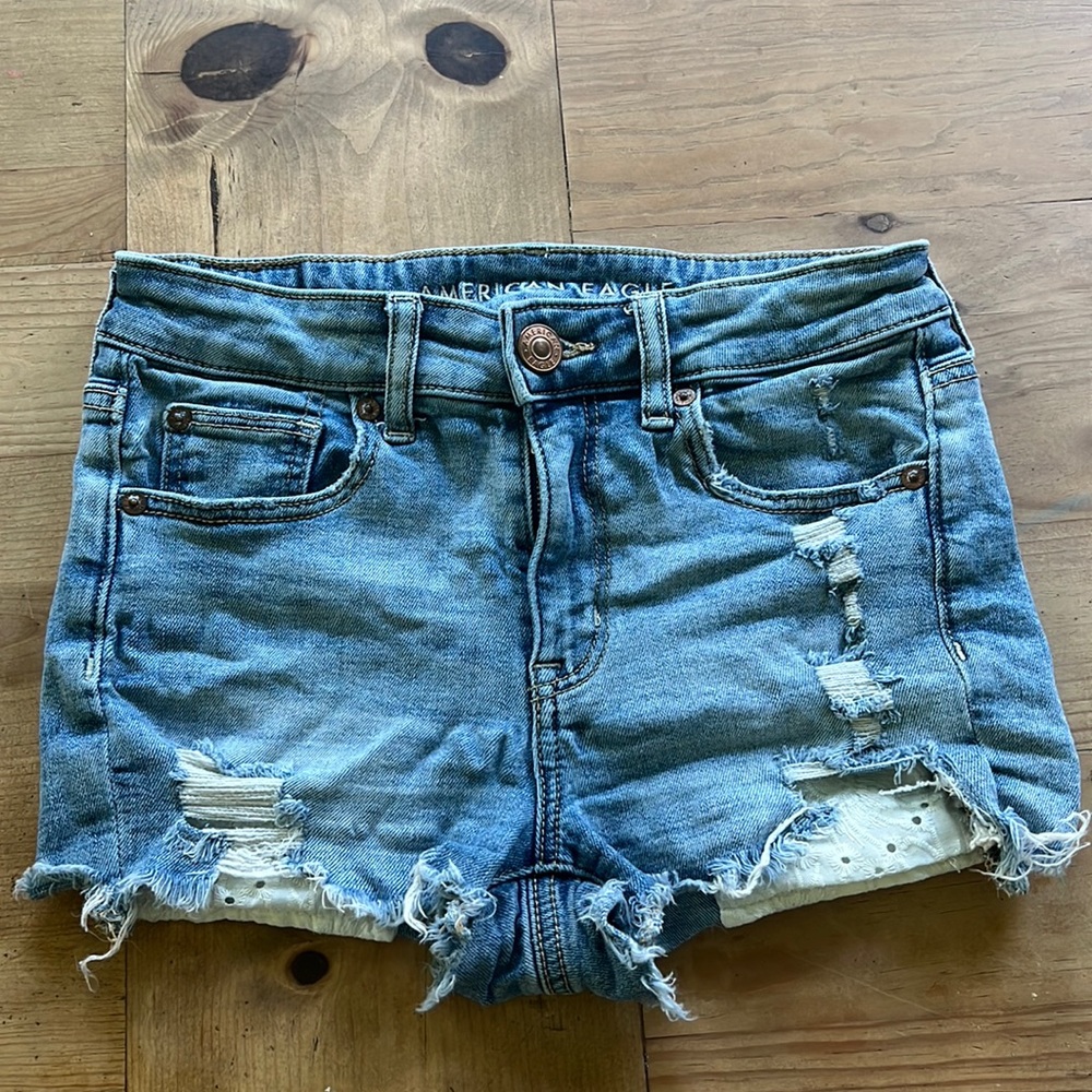 American Eagle jean shorts- super stretch, size 2, worn a few times, great shape